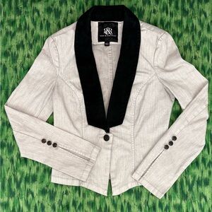 Rock & Republic Gray Blazer with Black Collar